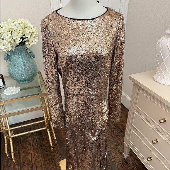 NWT Alex Marie
Chloe Boat Neck Long Sleeve Sequin Dress-QQ8 - Picture 3 of 6